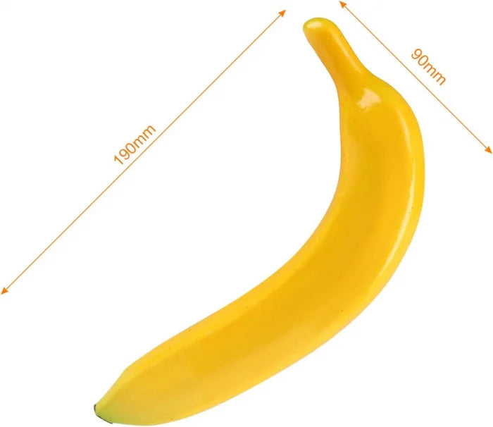 Banana artificiala din plastic pentru decor – 32 cm, la bucata