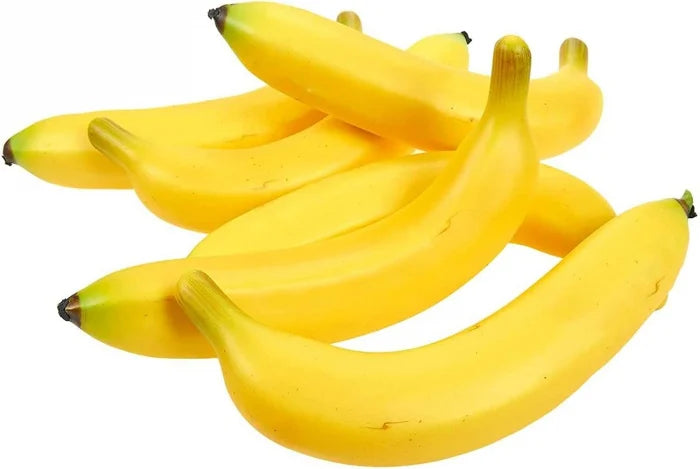 Banana artificiala din plastic pentru decor – 32 cm, la bucata