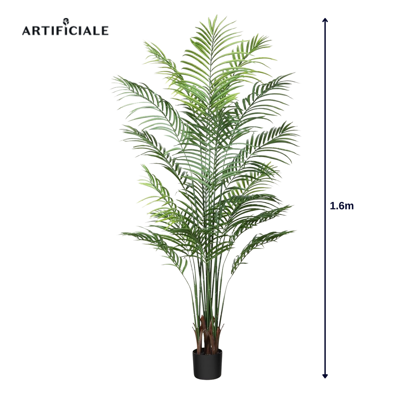 Copac Artificial Palmier Areca – 1.6 m sau 2 m, Design Realist, Ghiveci Inclus
