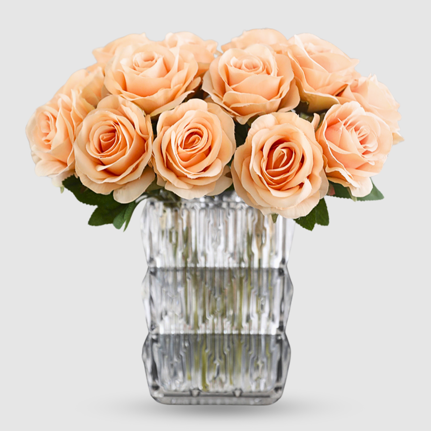 Buchet de Trandafiri Artificiali - 7 Fire, 38 cm, Rosu sau Roz - Eleganta și Rafinament pentru Decorul Tau