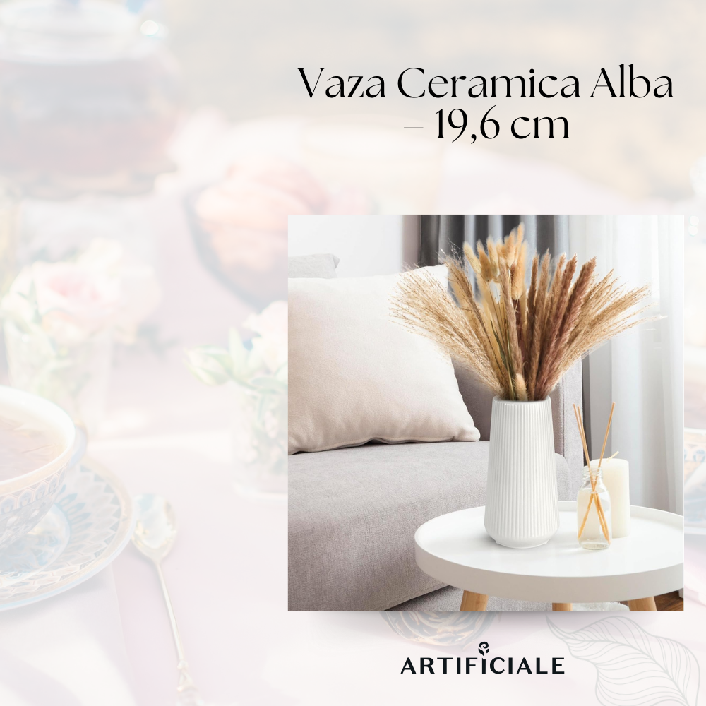 Vaza Ceramica Alba – 19,6 cm