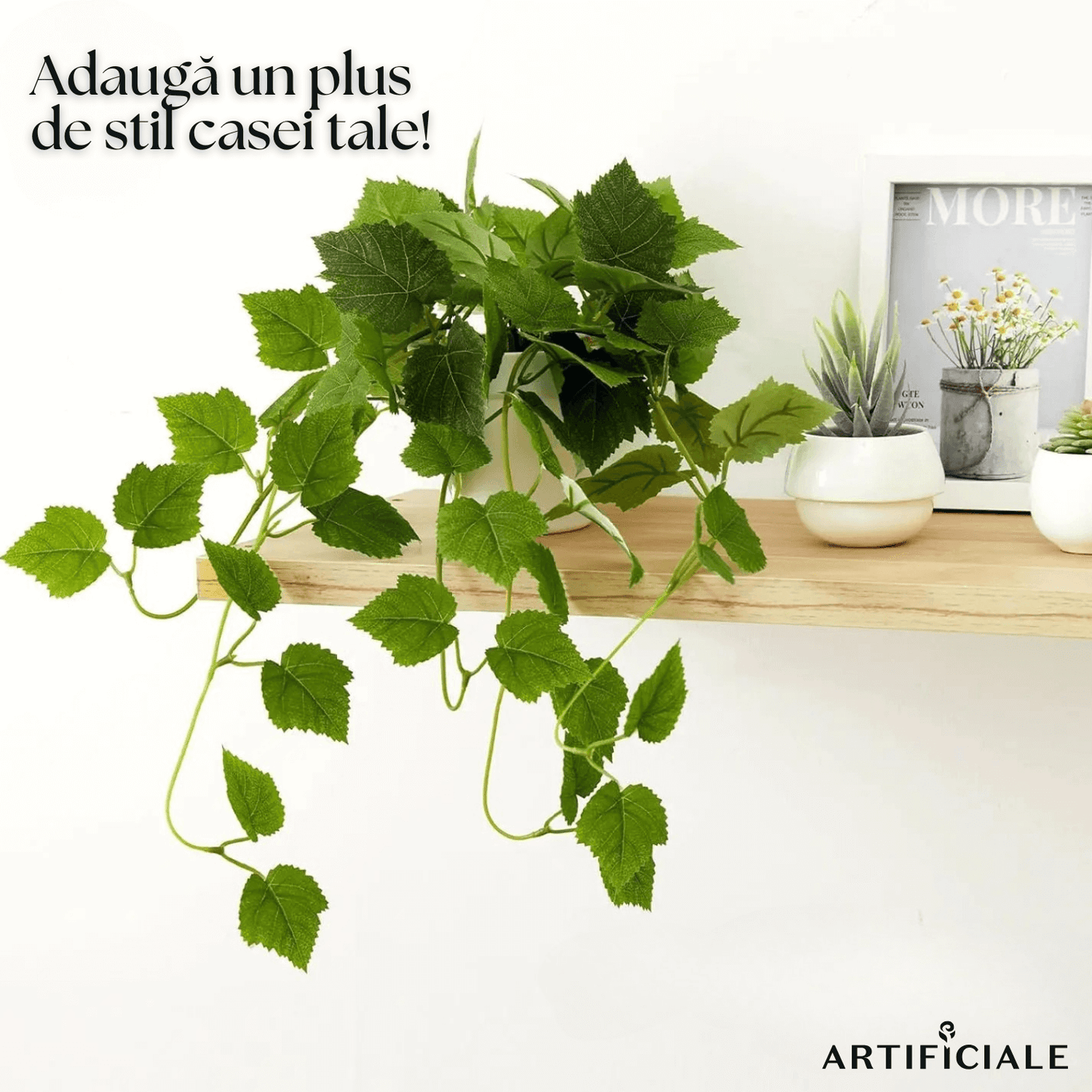Planta Artificiala Suspendata Iedera Verde (Liedru, 70 cm) – Ghiveci Inclus