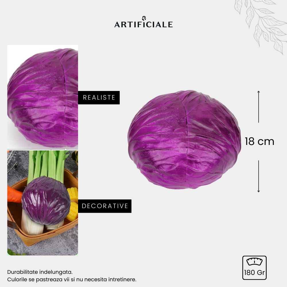 Varza Mov Artificiala – 18 cm, 1 bucata