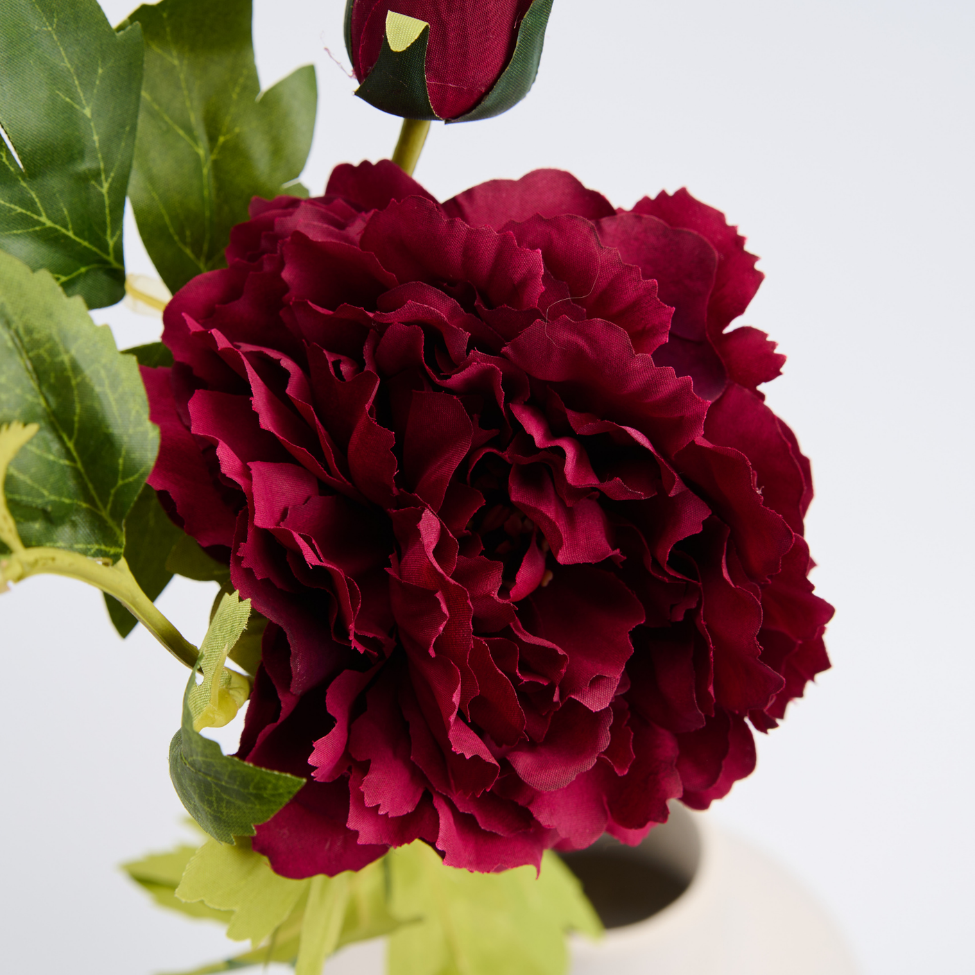 Buchet Bujori Artificiali (Paeonia) - 3 sau 5 Fire, Roz, Alb sau Rosu, Floare 12 cm