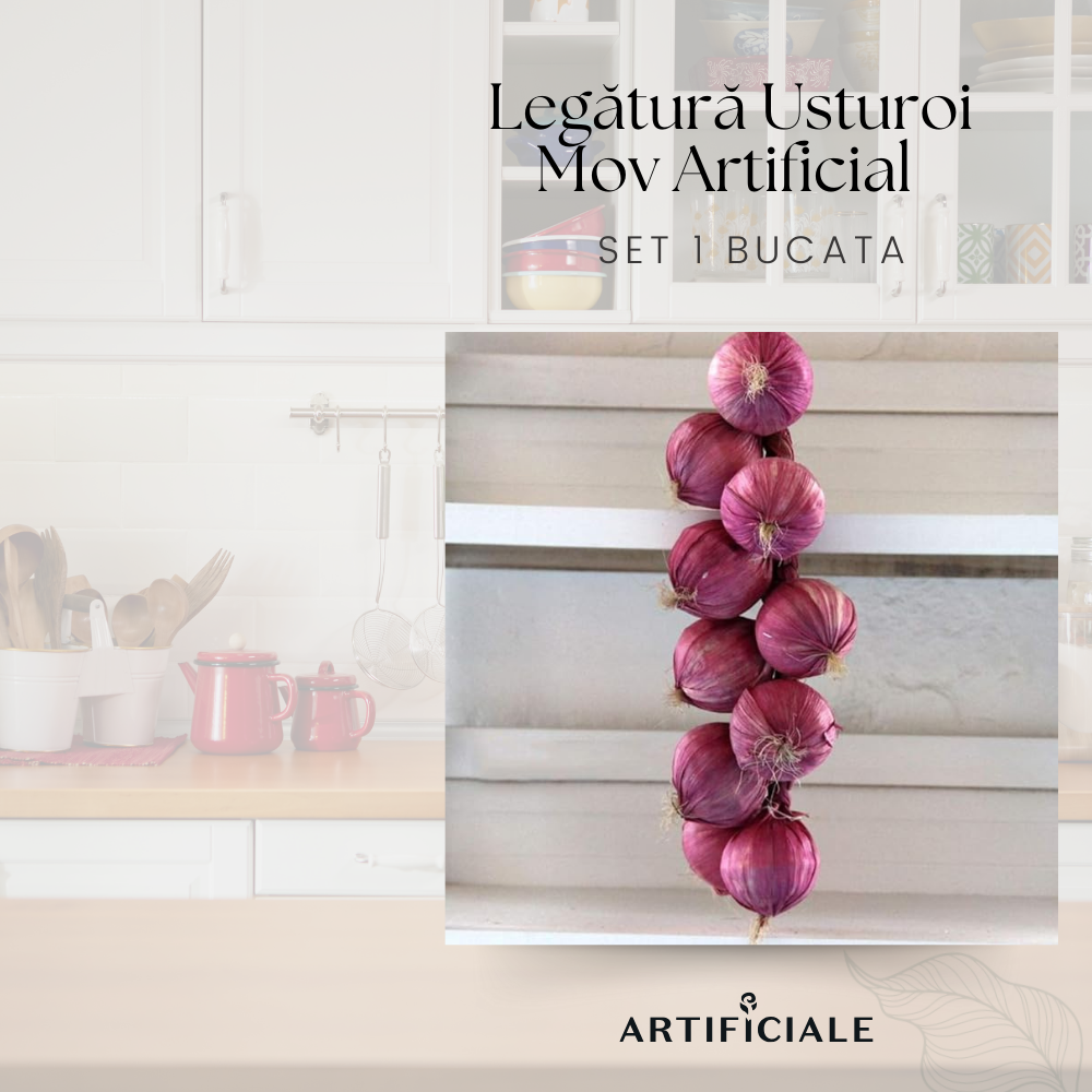 Legatura Usturoi Mov Artificial – 43 cm, 1 sau 2 bucati
