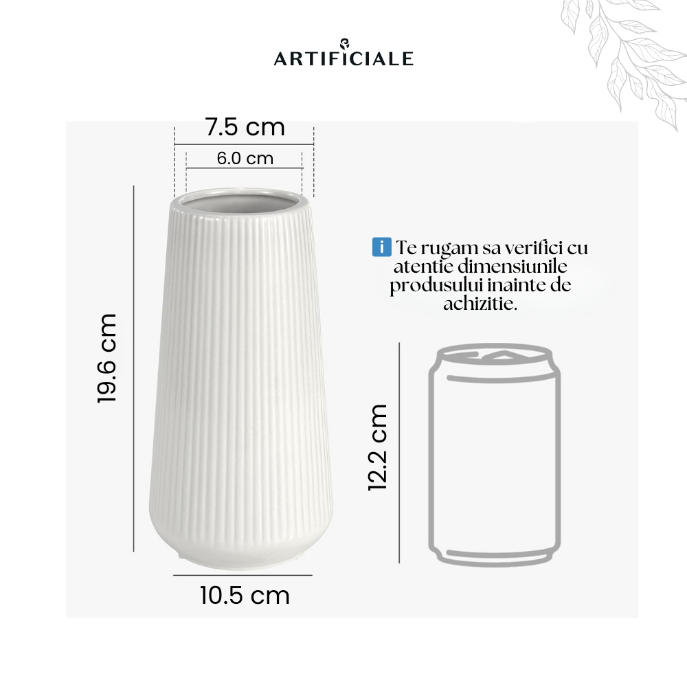 Vaza Ceramica Alba – 19,6 cm