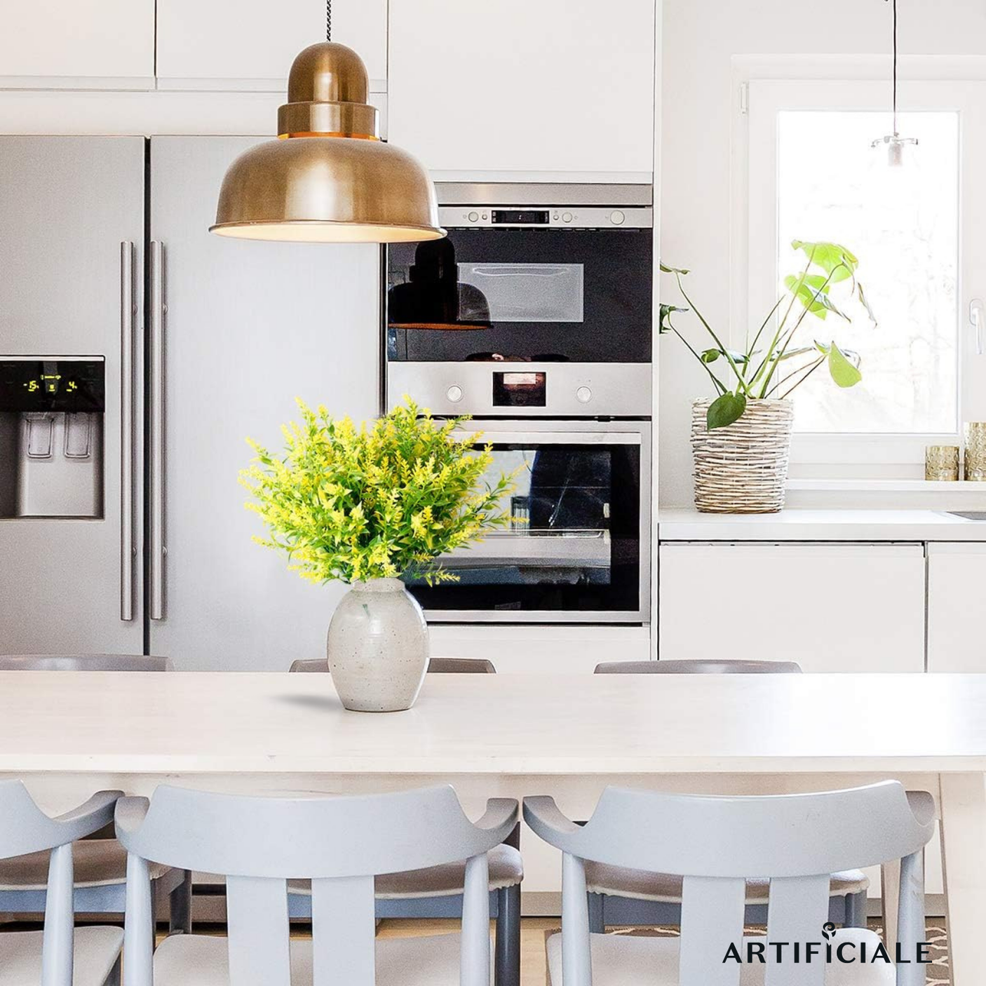 Buchet 5 Fire Flori Artificiale Floarea Miresei – Alb, Galben, Fucsia, Rosu, Mov