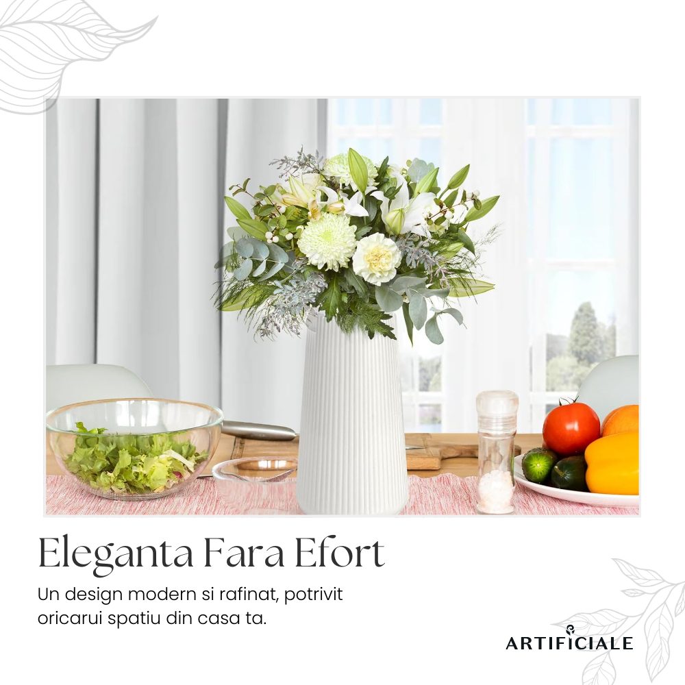 Vaza Ceramica Alba – 19,6 cm