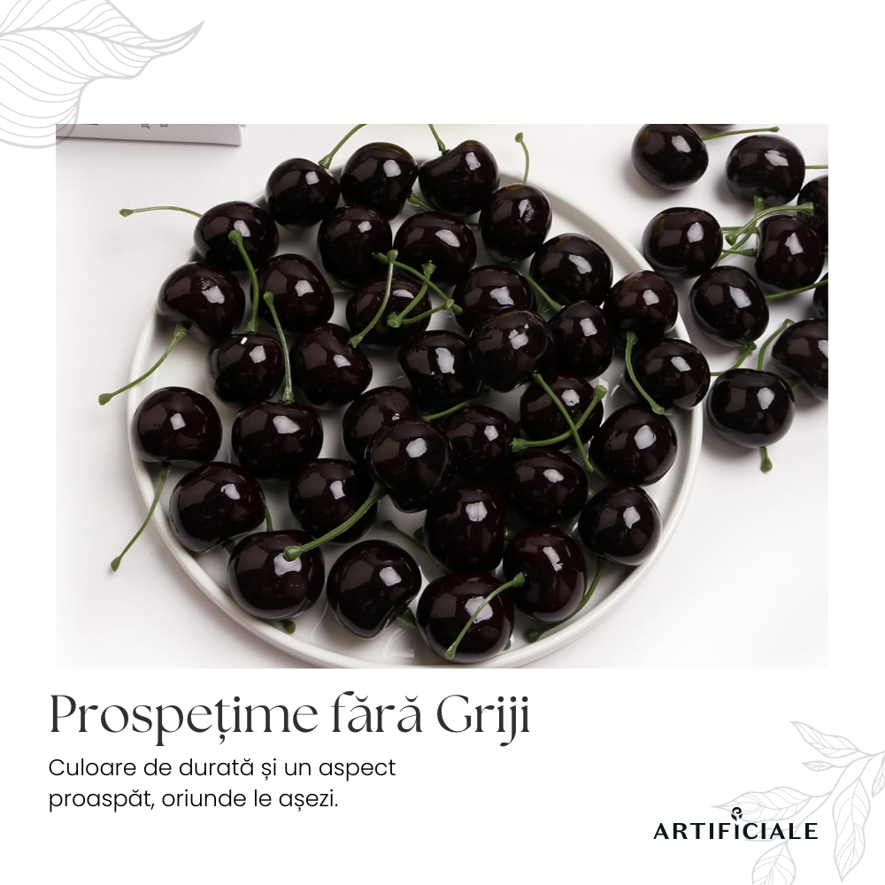 Cirese Artificiale – Set 50 sau 100 bucati, culoare negru intens