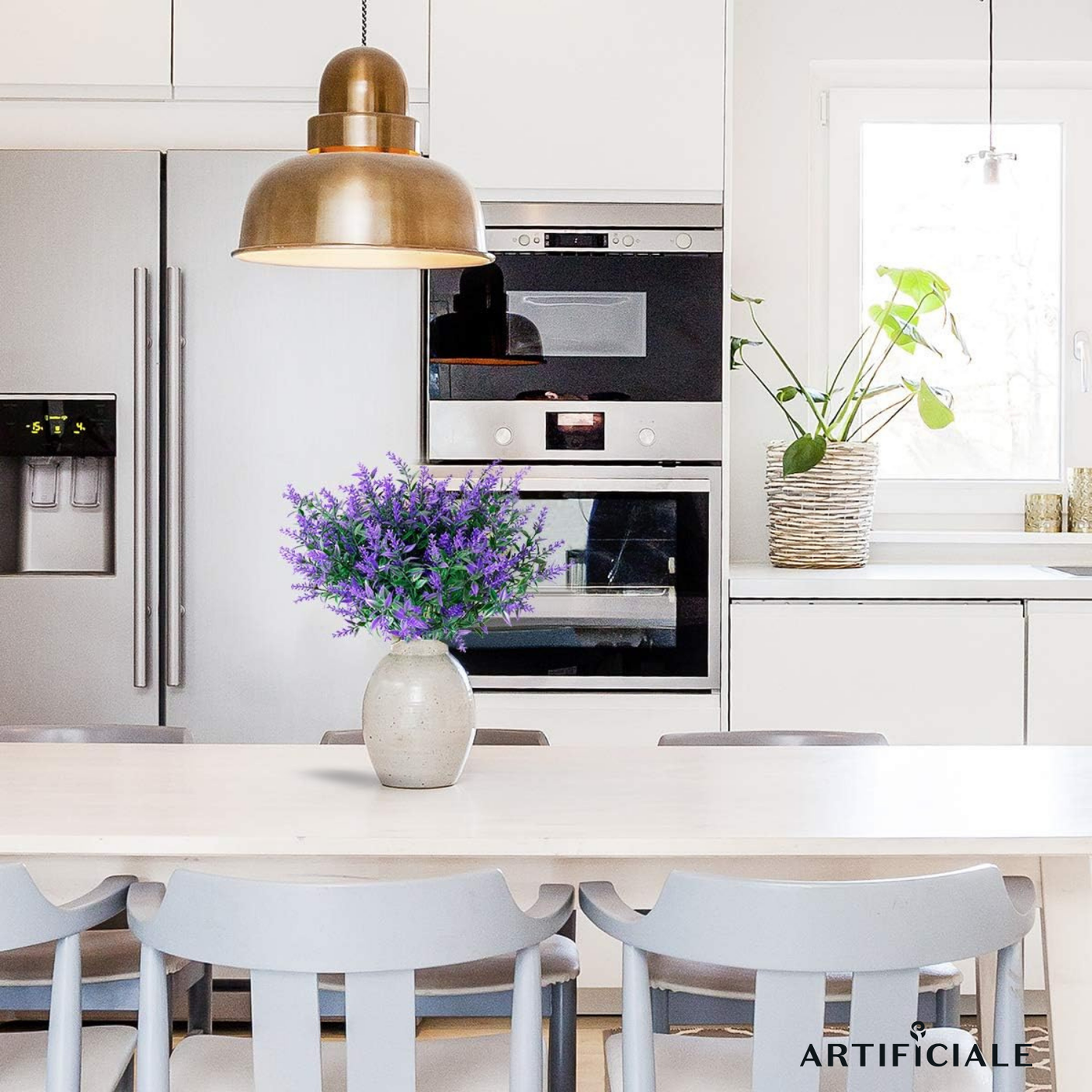 Buchet 5 Fire Flori Artificiale Floarea Miresei – Alb, Galben, Fucsia, Rosu, Mov