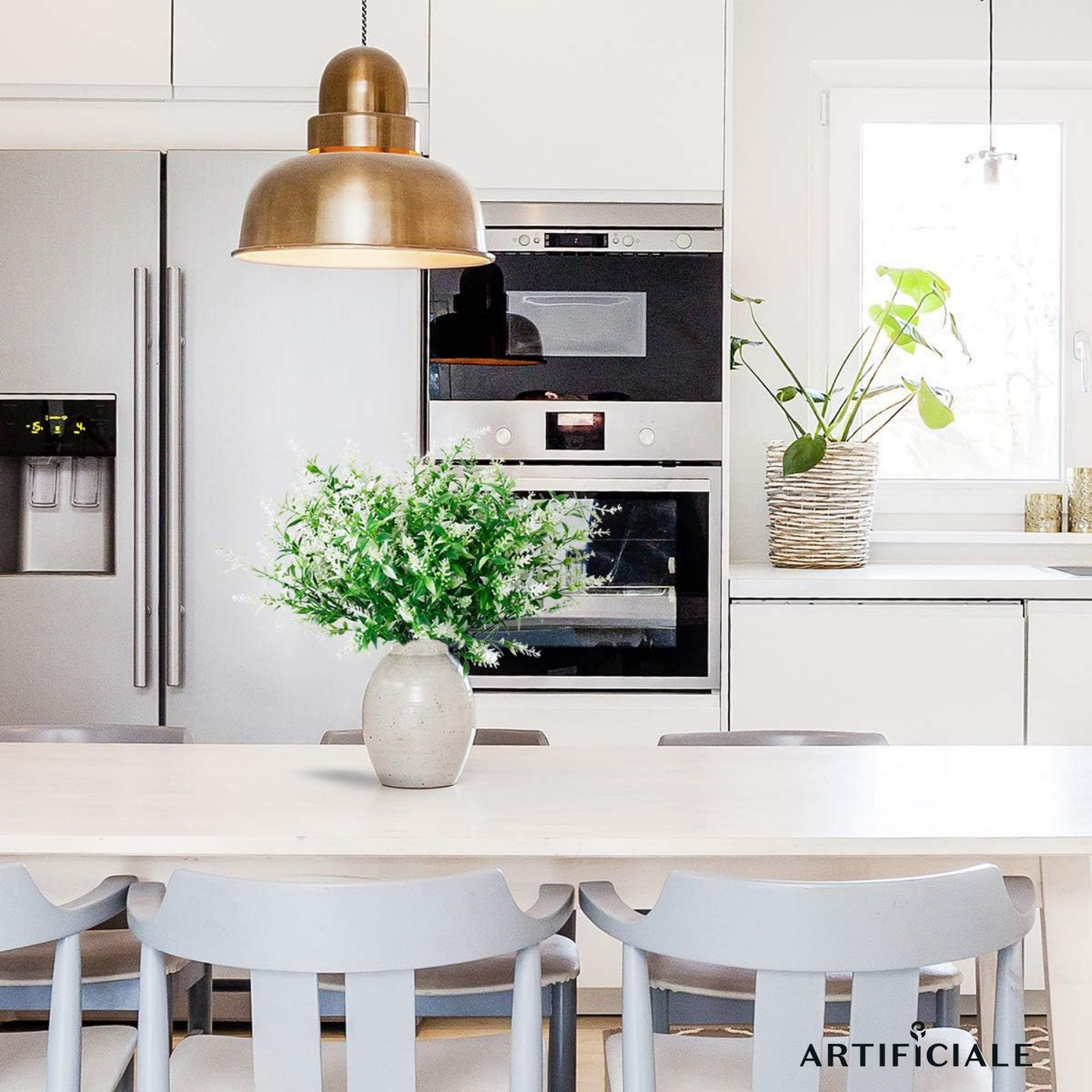 Buchet 5 Fire Flori Artificiale Floarea Miresei – Alb, Galben, Fucsia, Rosu, Mov