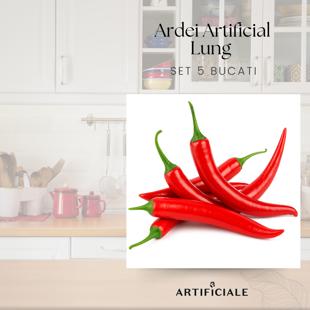 Ardei Artificial Lung – 20.5 cm, set 3 sau 5 bucati