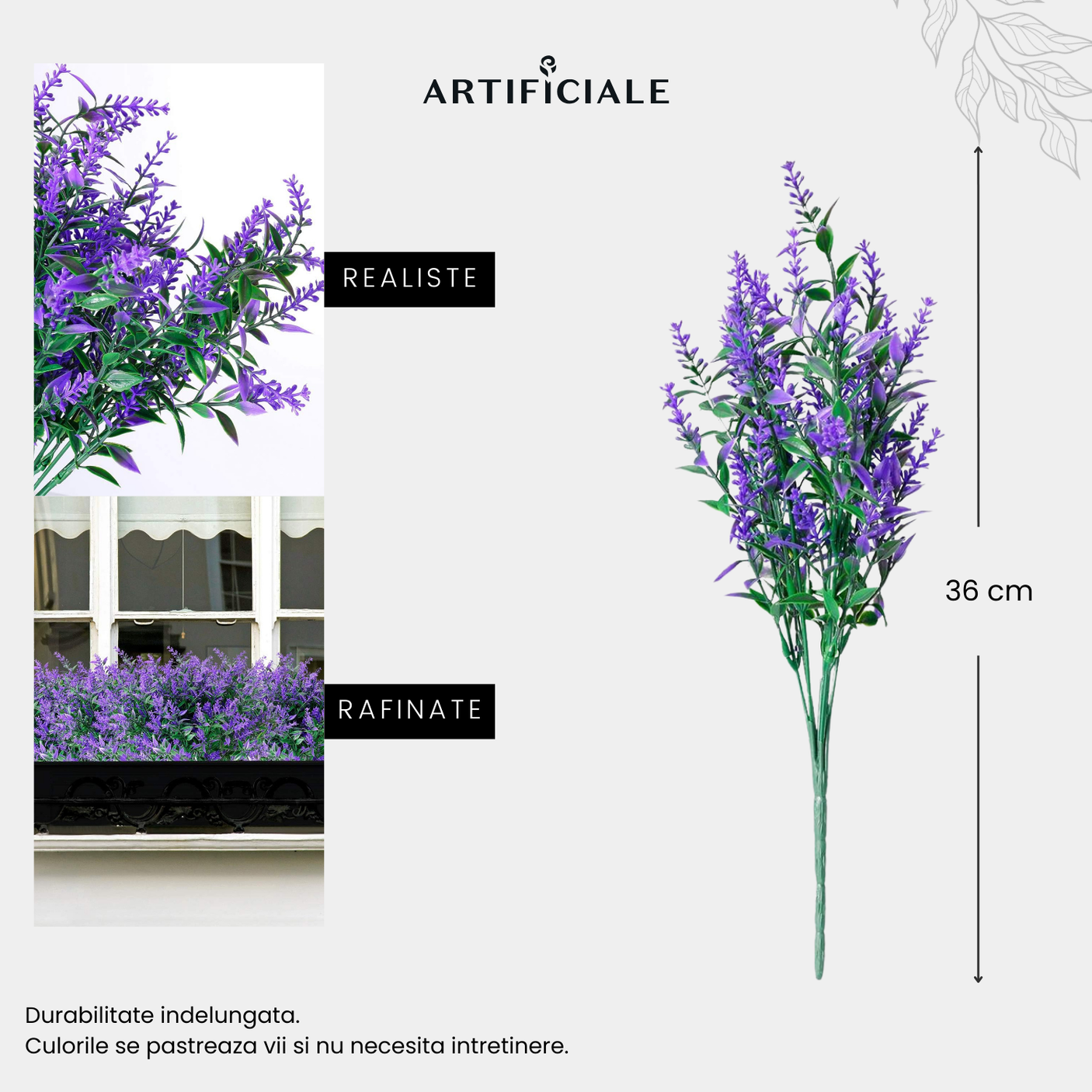 Buchet 5 Fire Flori Artificiale Floarea Miresei – Alb, Galben, Fucsia, Rosu, Mov