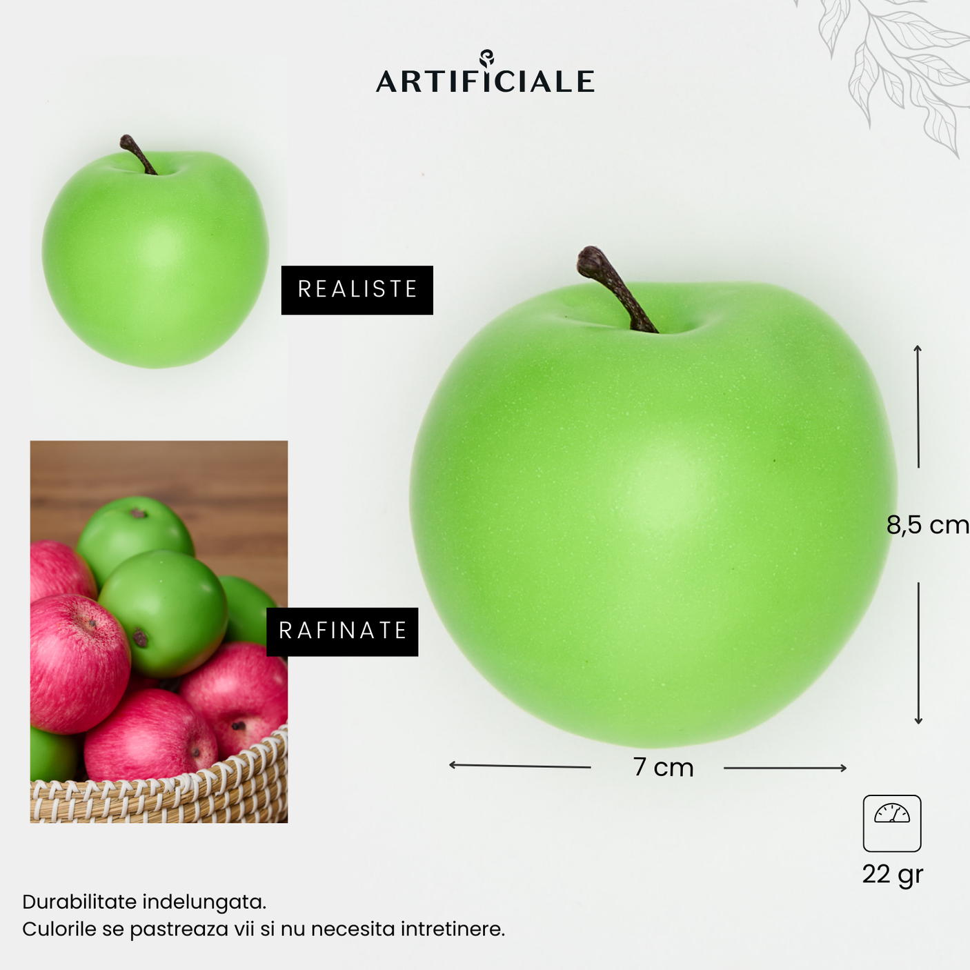 Mar Artificial Decorativ – Rosu sau Verde, 1 bucata