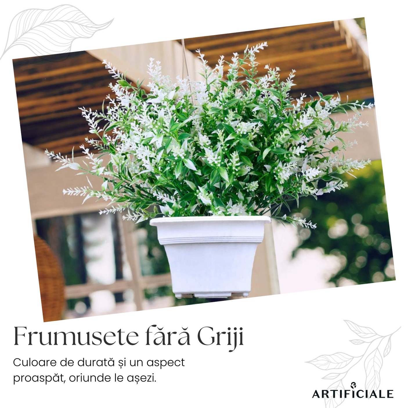 Buchet 5 Fire Flori Artificiale Floarea Miresei – Alb, Galben, Fucsia, Rosu, Mov