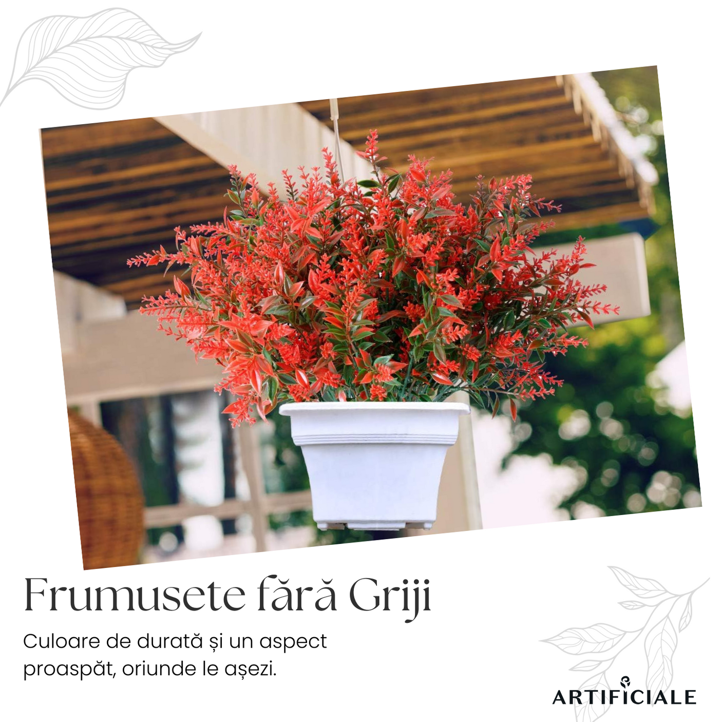 Buchet 5 Fire Flori Artificiale Floarea Miresei – Alb, Galben, Fucsia, Rosu, Mov