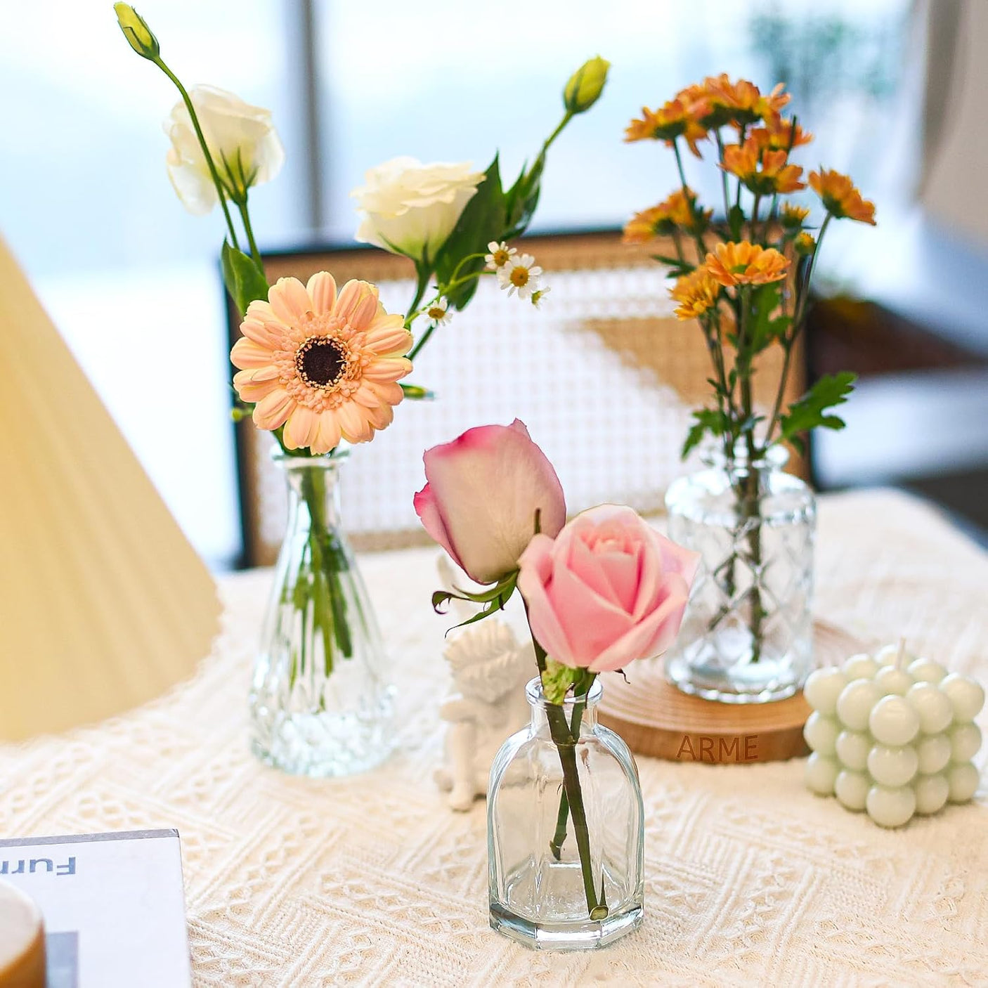 Set Vaze Mini Vintage Design, Modele Gravate din Sticla – 16, 30, 32 sau 45, diverse culori