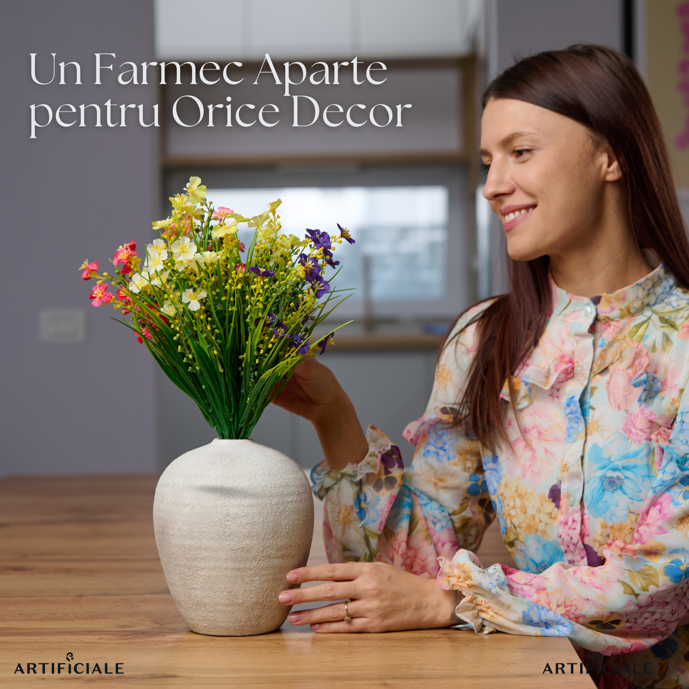 Buchet 5 Fire Margarete Artificiale – Alb, Galben, Mov, Roz, Rosu Trandafiriu, Rosu (Vaza Neinclusa)