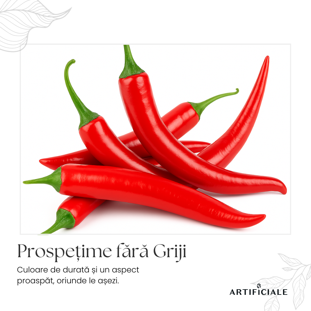 Ardei Artificial Lung – 20.5 cm, set 3 sau 5 bucati