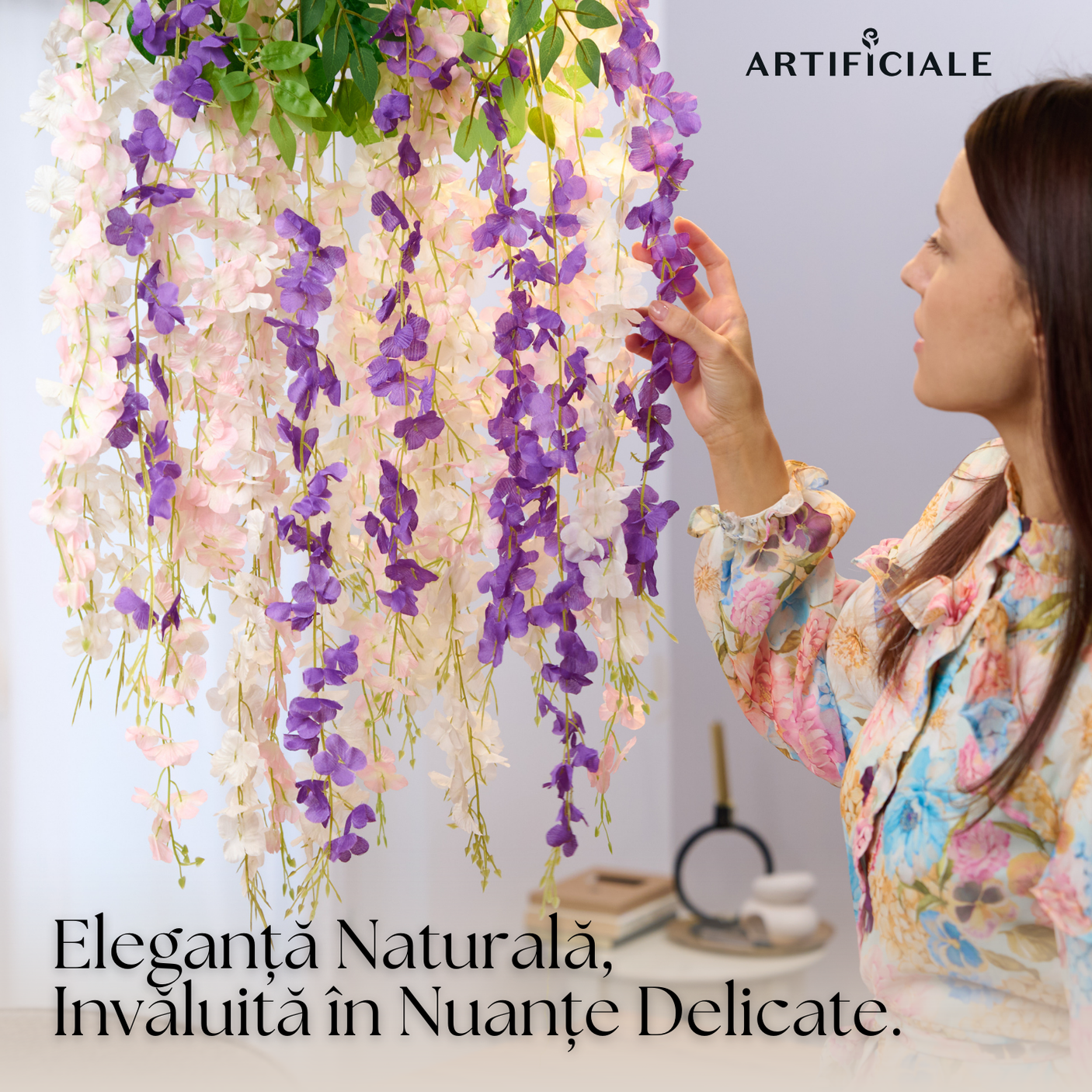 Glicina Artificiala Curgatoare – 1.1 m, Culori si Cantitati Variat