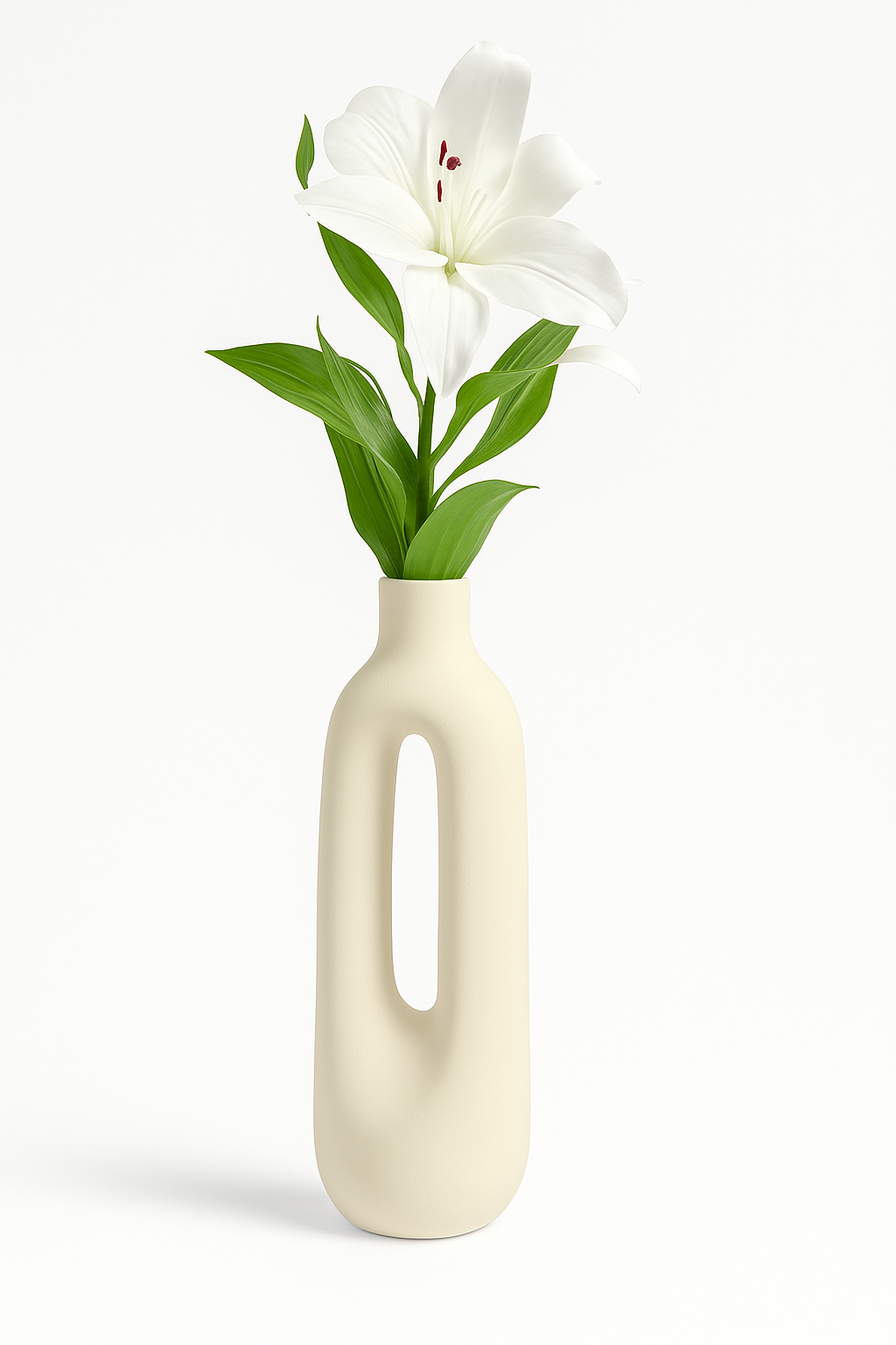 Crin Artificial 3D cu 2 Flori – 1 Fir, Roz sau Alb, 58 cm