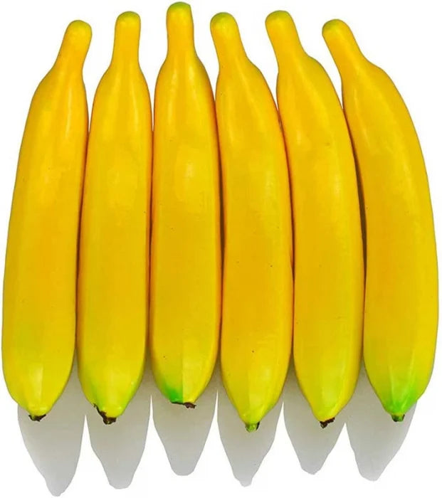Banana artificiala din plastic pentru decor – 32 cm, la bucata