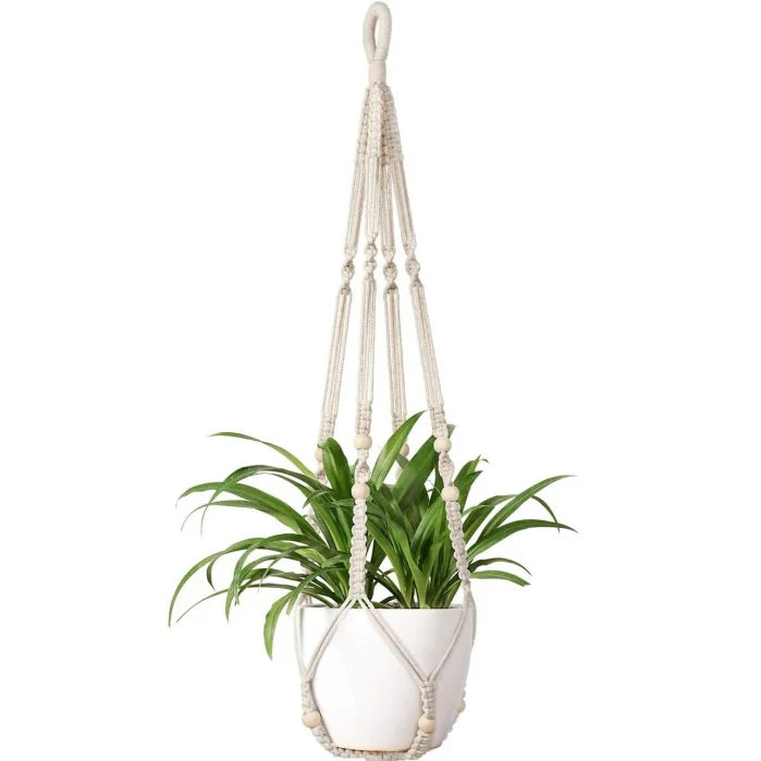 Plantă Decorativă cu Frunze Verzi și Suport Suspendabil din Macrame, 90 cm