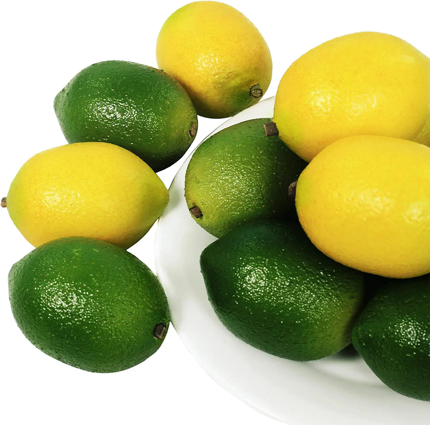 Set de 24 Lămâi Artificiale - Verzi și Galbene, Set Mixt pentru Decor, Dimensiuni Realiste 7 cm