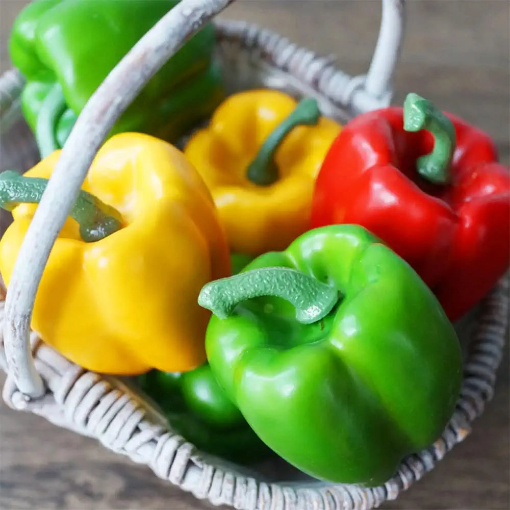Set 3 sau 6 Bucati de Ardei Gras Artificiali din Plastic pentru Decor, 9 cm