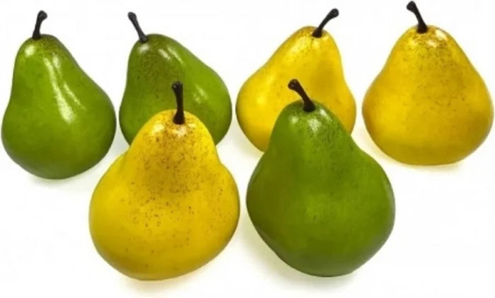 Set 6 Bucati Pere Artificiale Realiste, Pere Galbene si Verzi pentru Decor