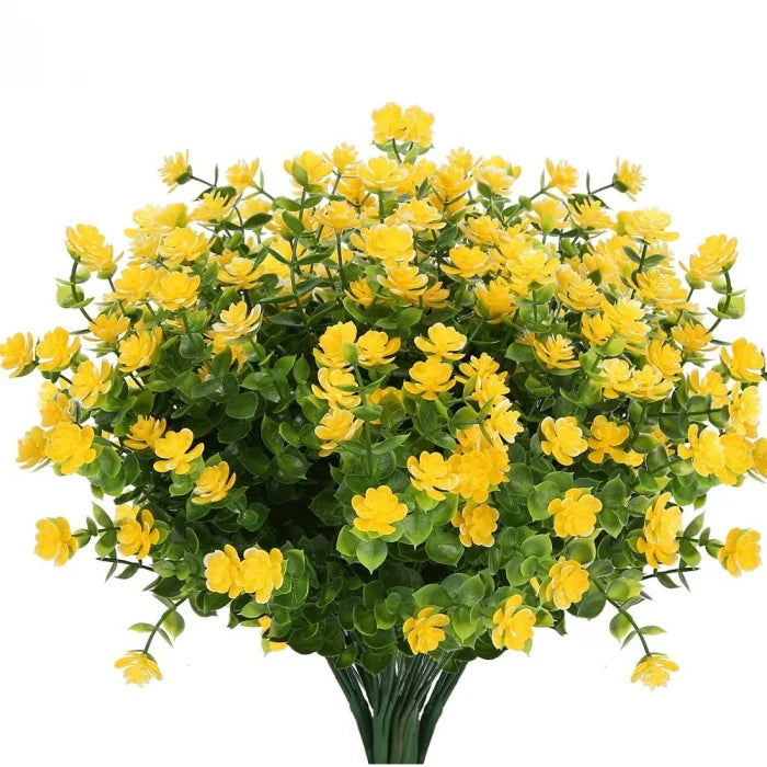 Buchet de Flori Artificiale Rezistente la UV - 5 Fire, 35 cm, Disponibil în 7 Culori (Alb, Violet, Galben, Roșu, Roz, Portocaliu, Roz Intens)