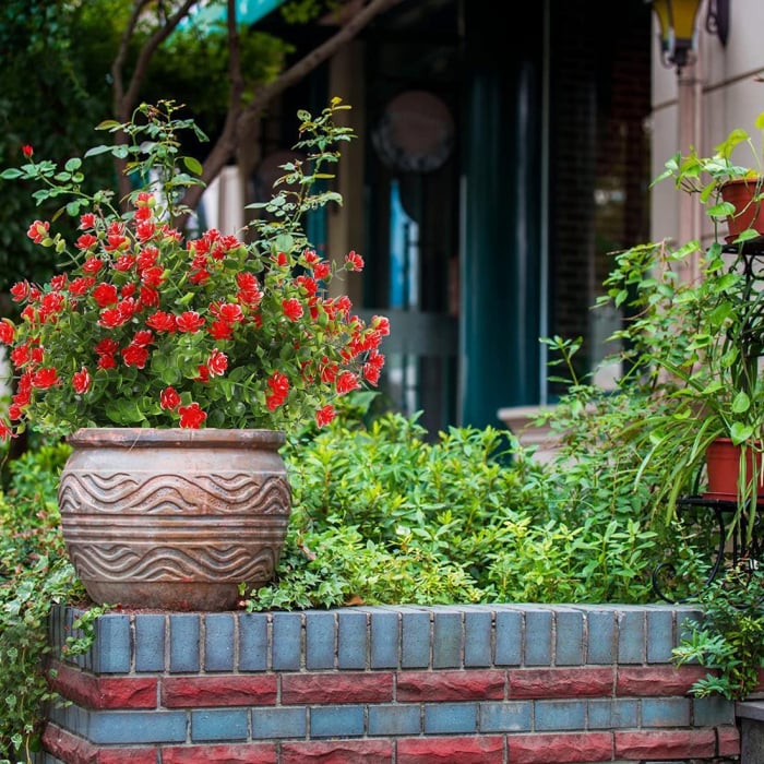 Buchet de Flori Artificiale Rezistente la UV - 5 Fire, 35 cm, Disponibil în 7 Culori (Alb, Violet, Galben, Roșu, Roz, Portocaliu, Roz Intens)