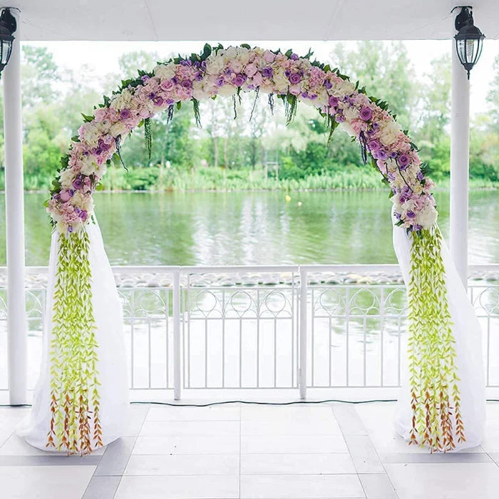 Set 10 Pachete Ghirlanda, Verde Si Maro, Cu Frunze De Salcie Artificiale, Lungime 1.1 m