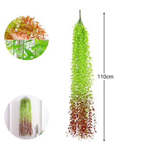 Set 10 Pachete Ghirlanda, Verde Si Maro, Cu Frunze De Salcie Artificiale, Lungime 1.1 m