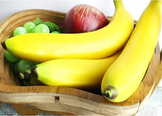 Banana artificiala din plastic pentru decor – 32 cm, la bucata