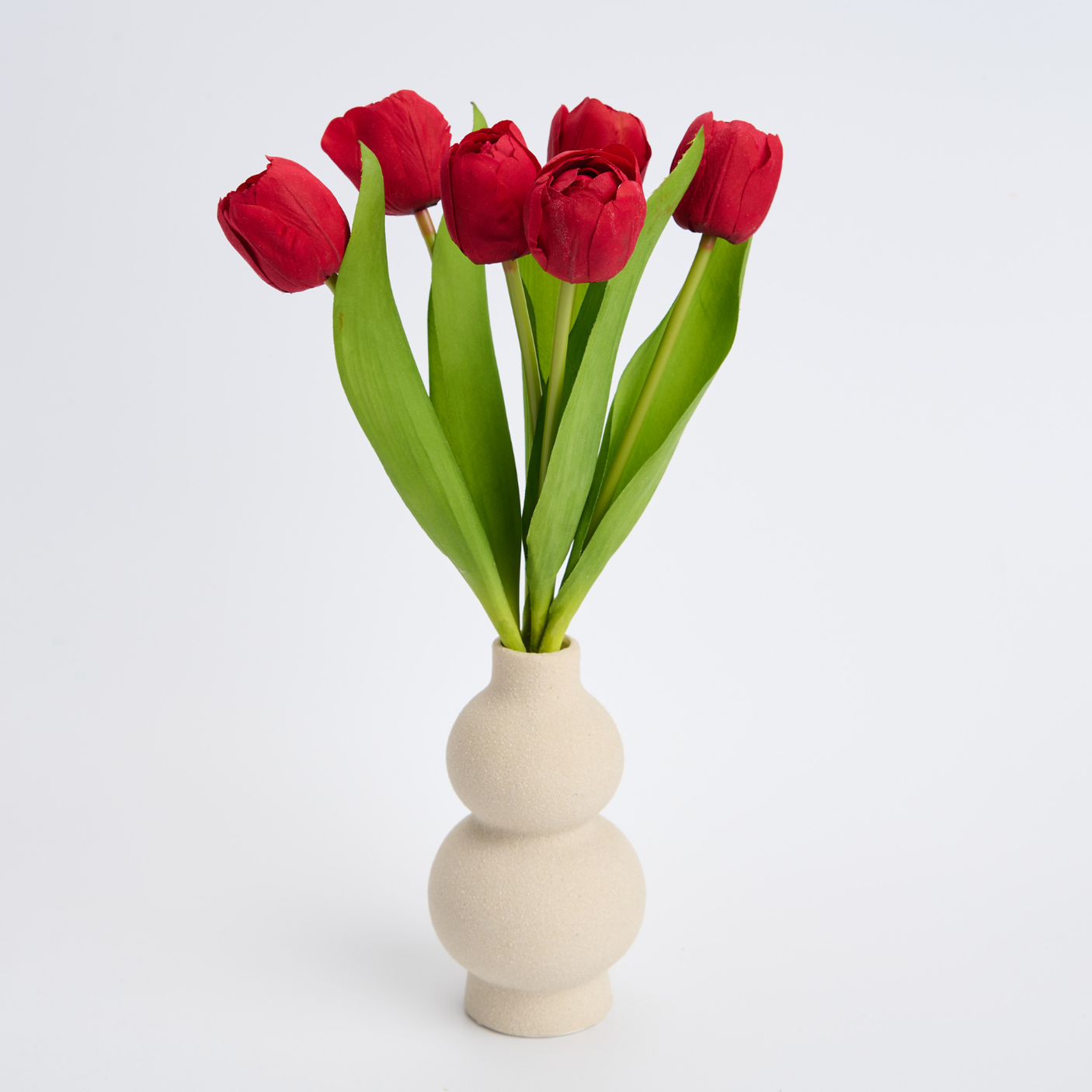 Buchet 6 Fire Lalele Artificiale Roșii - Realist și Elegant, Ideal pentru Decoruri Sofisticate