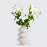 Buchet Crini Artificiali 3D cu 2 Flori - 1, 3 sau 5 Fire, Roz sau Alb, 58 cm