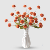 Buchet de Puf Regal Artificial - 51 cm, Disponibil în 4 Culori (Alb Crem, Roz, Alb, Galben) - Opțiuni de 1, 3 sau 5 Fire cu 5 Flori pe Fir