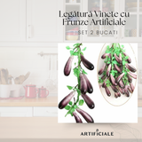 🔮 Legatura Vinete cu Frunze Artificiale – 54 cm, 1 sau 2 bucati
