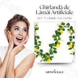 Ghirlanda de Lamai Artificiale – 1,75 m, 7 Lamai cu Flori – Decor Fresh si Natural pentru Casa si Evenimente