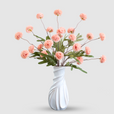 Buchet de Puf Regal Artificial - 51 cm, Disponibil în 4 Culori (Alb Crem, Roz, Alb, Galben) - Opțiuni de 1, 3 sau 5 Fire cu 5 Flori pe Fir