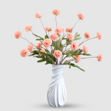 Buchet de Puf Regal Artificial - 51 cm, Disponibil în 4 Culori (Alb Crem, Roz, Alb, Galben) - Opțiuni de 1, 3 sau 5 Fire cu 5 Flori pe Fir