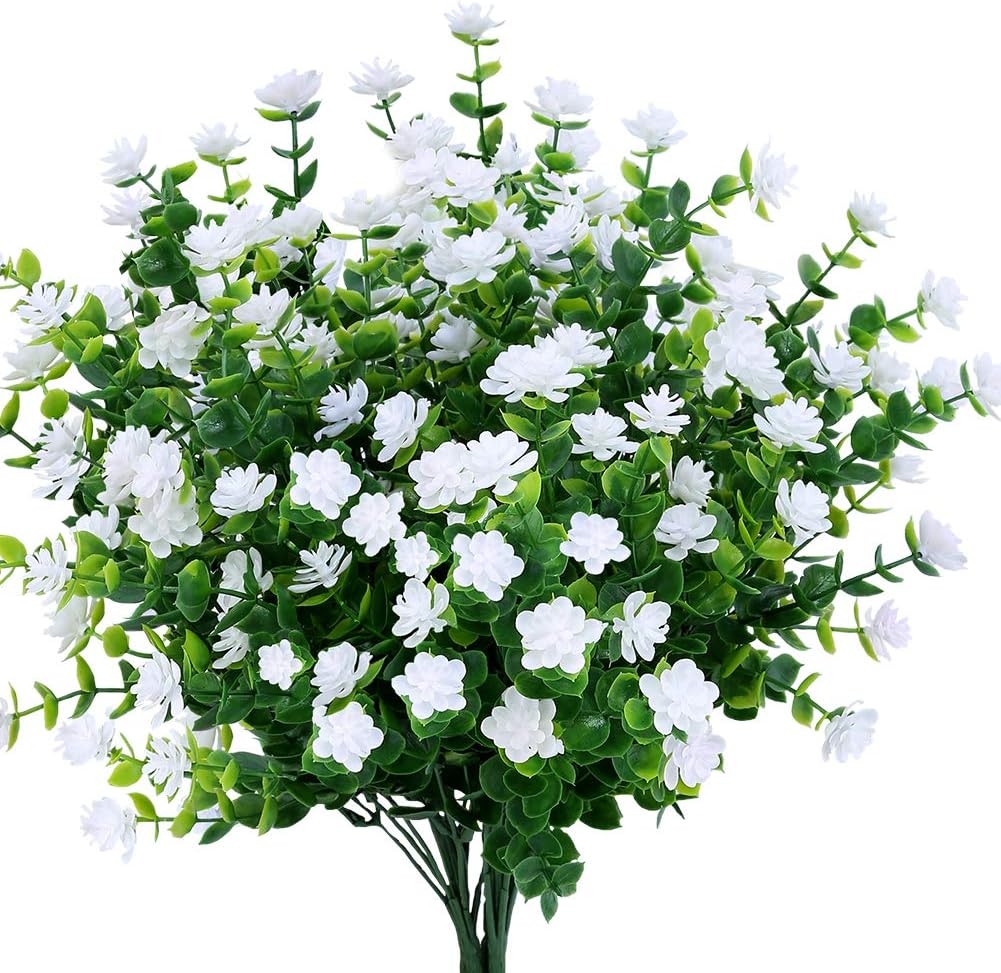 Buchet de Flori Artificiale Rezistente la UV - 5 Fire, 35 cm, Disponibil în 7 Culori (Alb, Violet, Galben, Roșu, Roz, Portocaliu, Roz Intens)