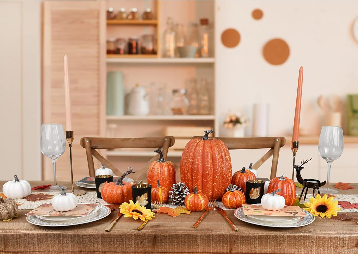 🎃 Set 7 Dovleci Artificiali pentru Decor Toamna si Halloween – Accesorii Decorative pentru Casa si Evenimente
