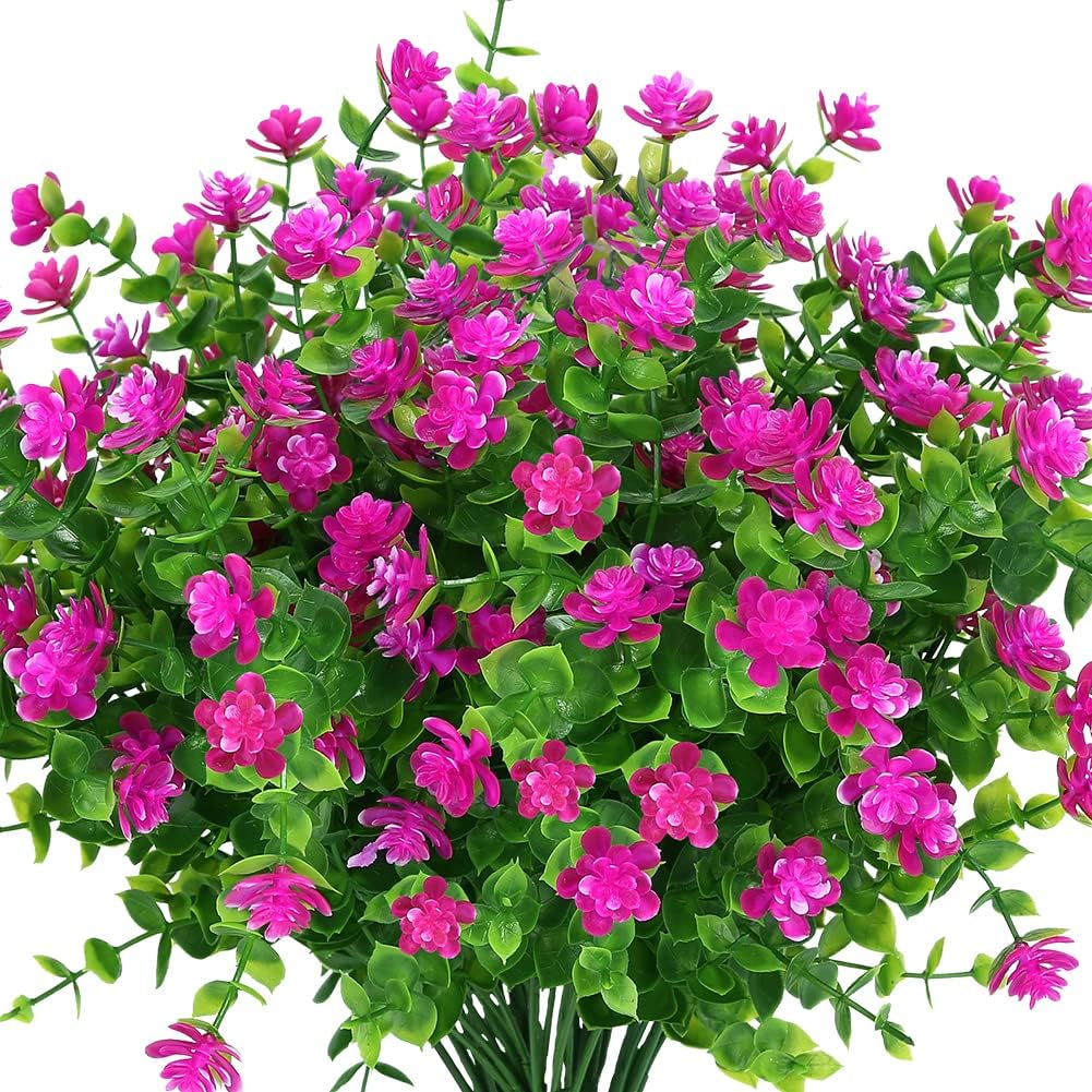 Buchet de Flori Artificiale Rezistente la UV - 5 Fire, 35 cm, Disponibil în 7 Culori (Alb, Violet, Galben, Roșu, Roz, Portocaliu, Roz Intens)