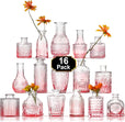 Set Vaze Mini Vintage Design, Modele Gravate din Sticla – 16, 30, 32 sau 45, diverse culori