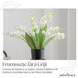 Buchet de Lăcrămioare Artificiale cu 3 sau 5 Fire - Eleganță Delicată pentru Un Decor de Poveste