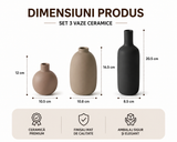 Set 3 Vaze Ceramice Decorative Premium – Design Minimalist, Culori Neutre