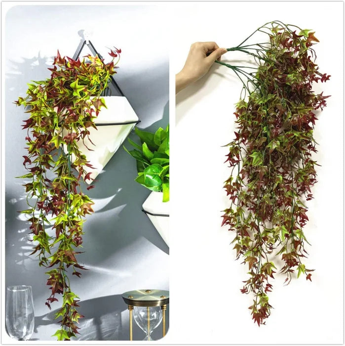 Set 2 Ramuri Plante Artificiale Agățătoare de Iederă pentru Decor Exterior, 78 cm