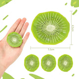 Set 10 Felii de Fructe Artificiale Kiwi din Plastic Realist Realizate, Diametru 5 cm